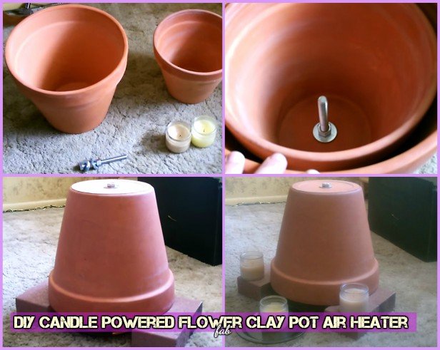 DIY Candle Powered Flower Clay Pot Air Heater Tutorial