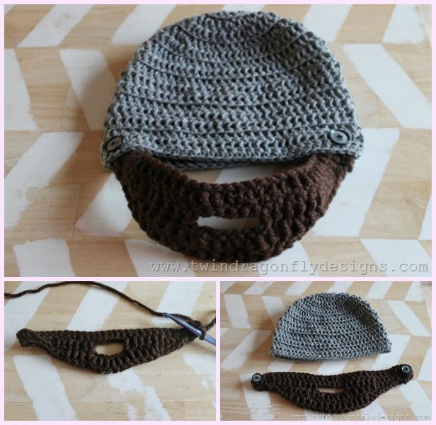 DIY Crochet Beard Hat Free Crochet Pattern 