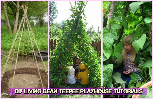 DIY Kids Living Bean Teepee Green Playhouse Tutorial