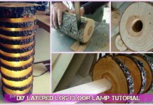 DIY Layered Log Floor Lamp Tutorial DIY Layered Log Floor Lamp Tutorial