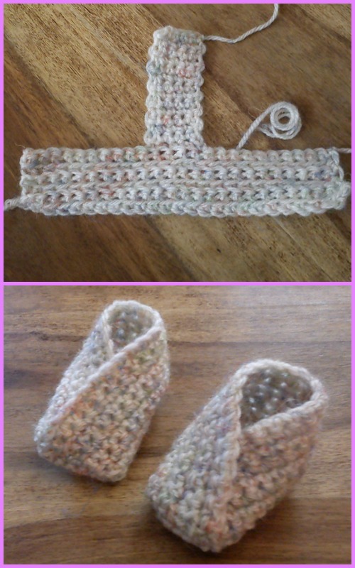 Crochet Easy Baby Kimono Booties Slippers Free Pattern 