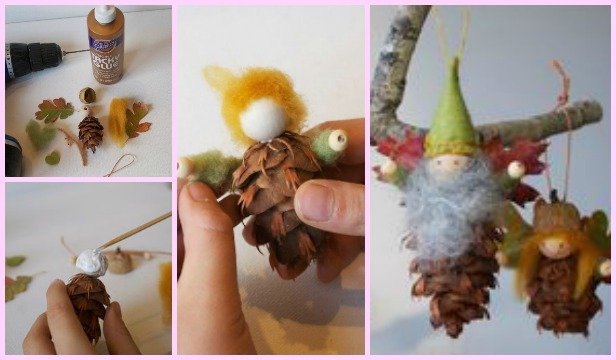 DIY Pinecone Craft Ideas - Pine Cone Fairy Ornament Tutorial