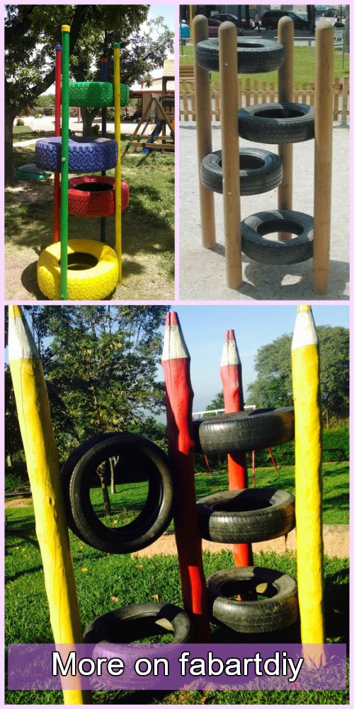 DIY Recycled Tire Climbing Tower Tutorial