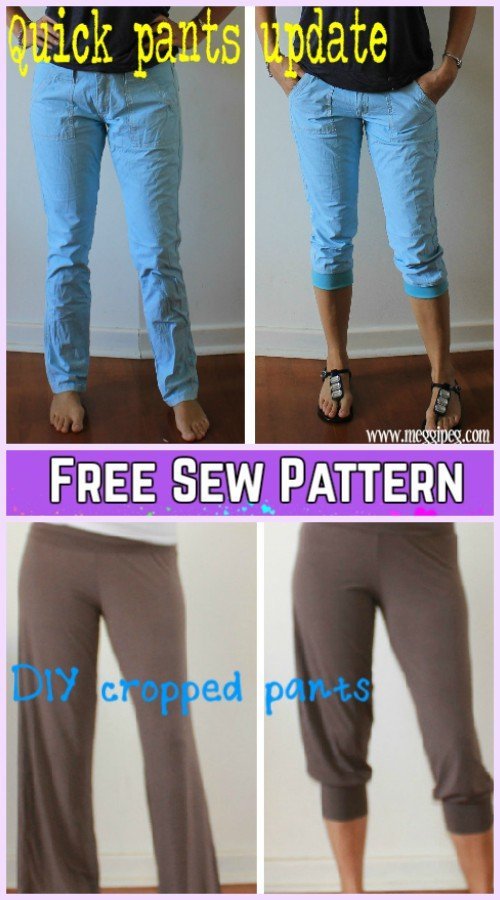 DIY Refashion Long Jeans into Crop Jeans Tutorial