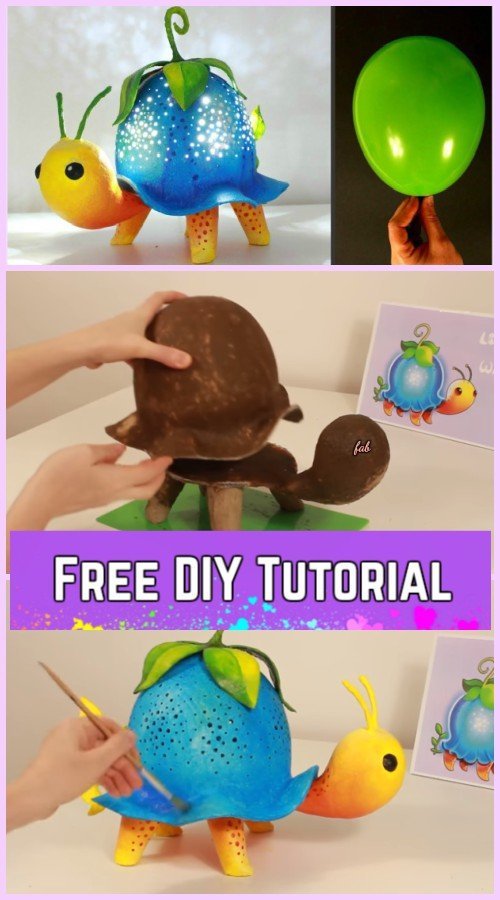 DIY Turtle Lamp Tutorial Using Balloon