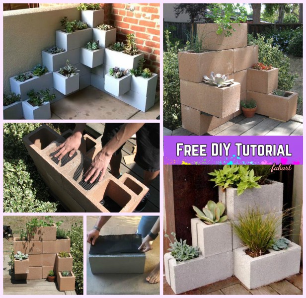 DIY Vertical Corner Cinder Block Planter Tutorials-Video