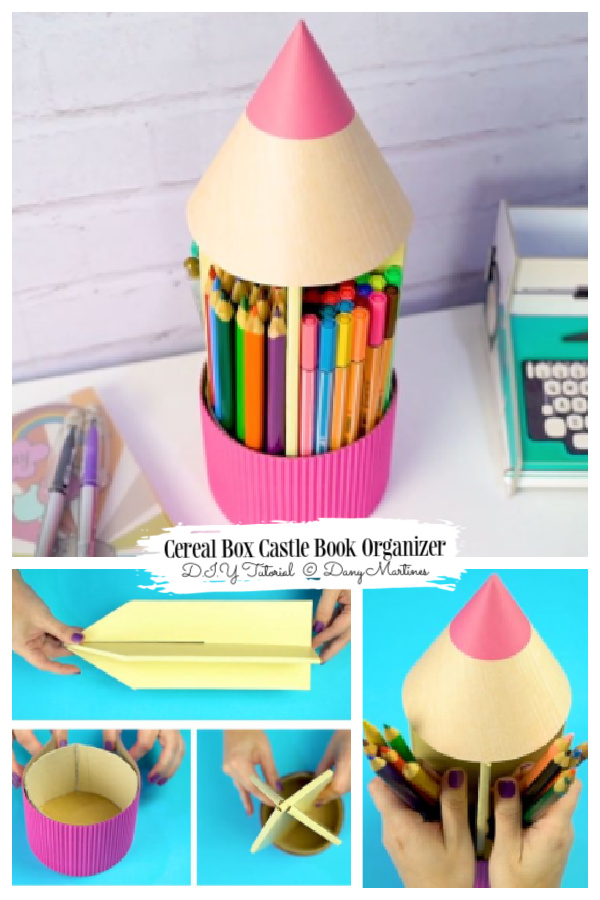 Nifty Ways to Recycle Cardboard into Desk Organizer - Pencil Organizer