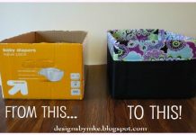 DIY Diaper Box Into Storage Bin Tutorial-Super Easy DIY Diaper Box Into Storage Bin Tutorial-Super Easy