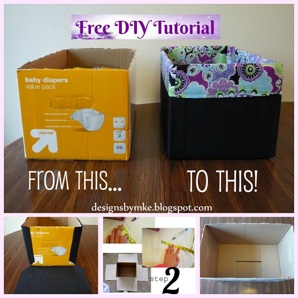 DIY Diaper Box Into Storage Bin Tutorial-Super Easy