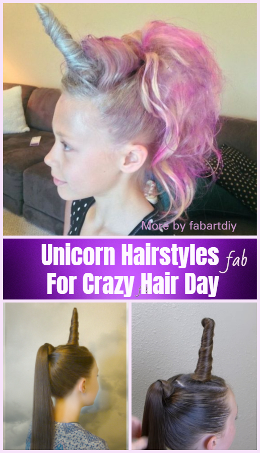 DIY Unicorn Hairstyle Tutorials For Crazy Hair Day!