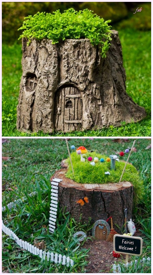  DIY Tree Stump Planters Tutorial