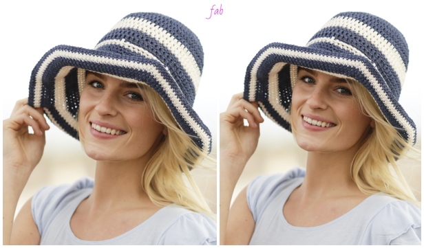 Crochet Summer Stripes Women Summer Sun Hat Crochet Free Pattern