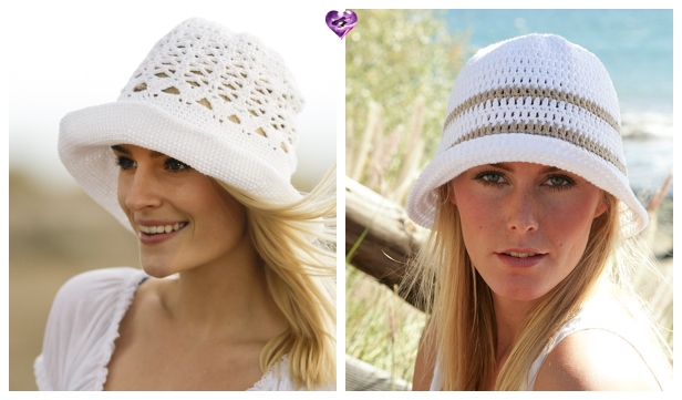 Crochet Women Summer Beach Sun Hat Crochet Free Patterns