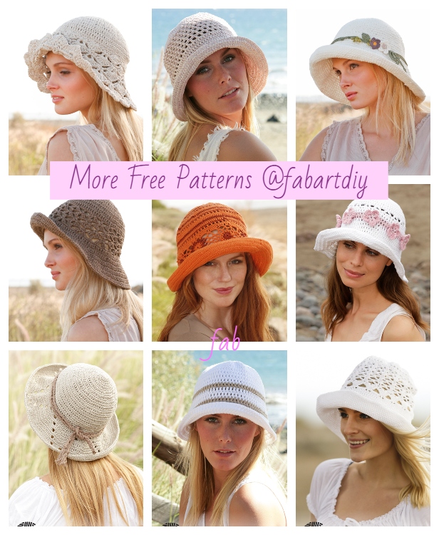  Top Vintage Crochet Women Summer Sun Hat Free Crochet Patterns