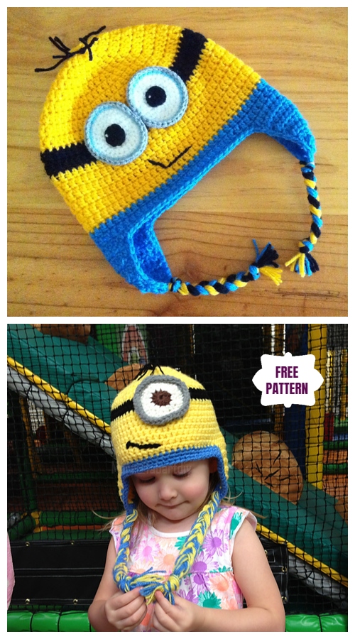 DIY Crochet Minion Earflap Hat free Crochet Pattern