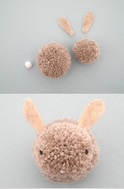 DIY Cute Pom Pom Easter Bunny Tutorial - Video