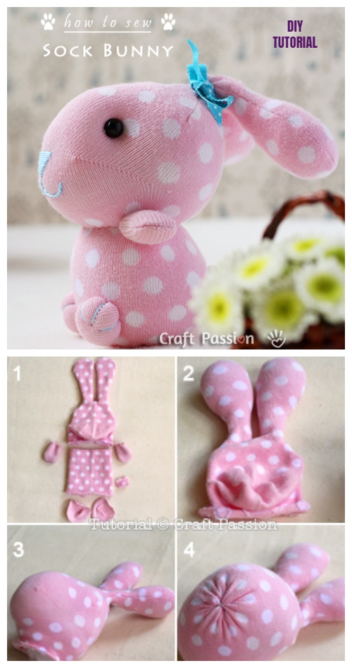 DIY Cute Sock Bunny Free Sew Pattern & Tutorial