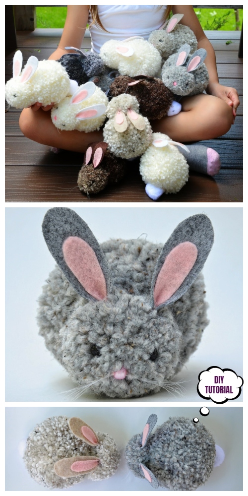 DIY Easter Pom Pom Party Bunnies Tutorial - Video