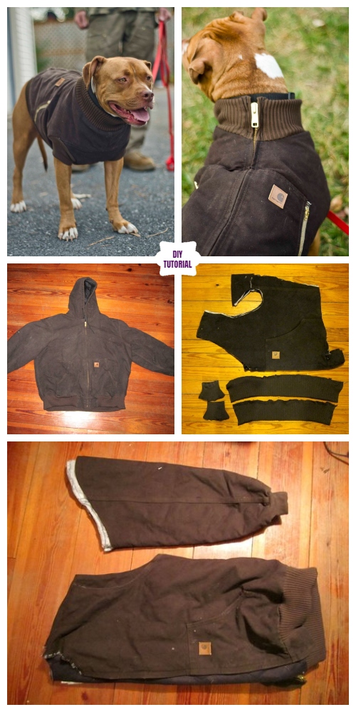 DIY Recycled Jacket Pet Coat Free Sew Patterns & Tutorials