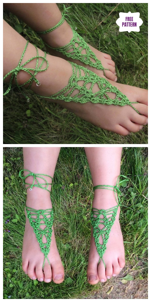 Crochet Arachnid Barefoot Sandals Free Crochet Pattern