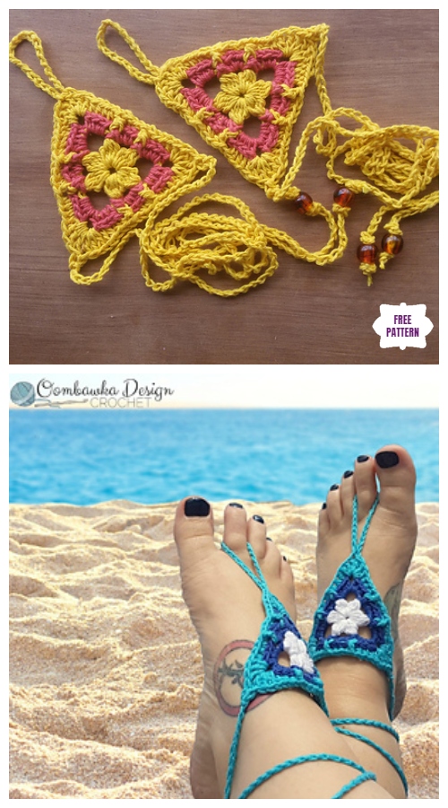 Crochet Beach Day Barefoot Sandals Free Crochet Pattern