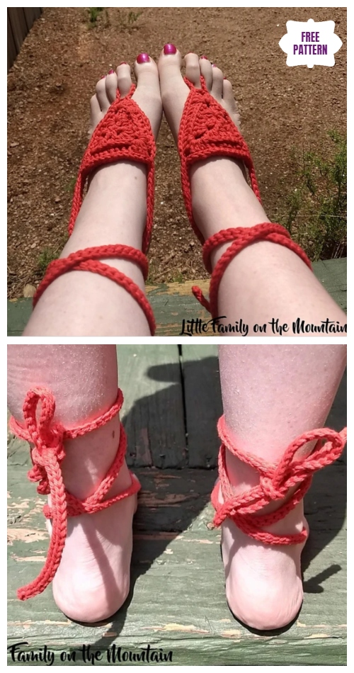 Crochet Basic Barefoot Sandals Free Crochet Pattern