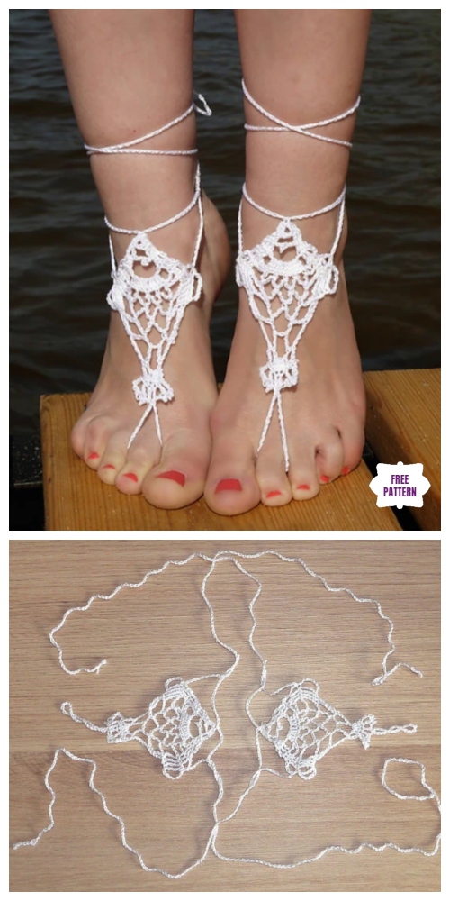 Crochet ﻿﻿Fish Barefoot Sandals Free Crochet Pattern