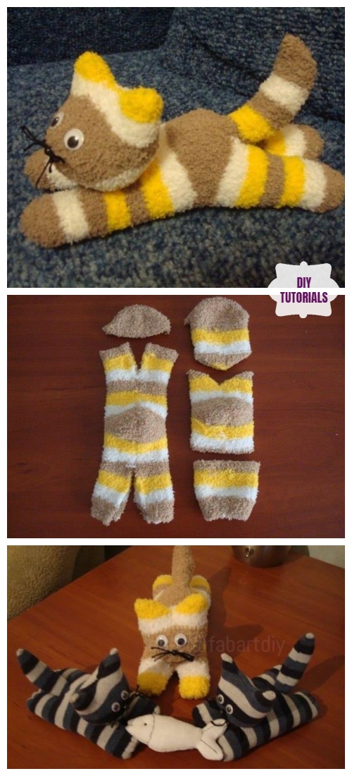 DIY Sock Kittens Tutorial - Free Pattern & Video