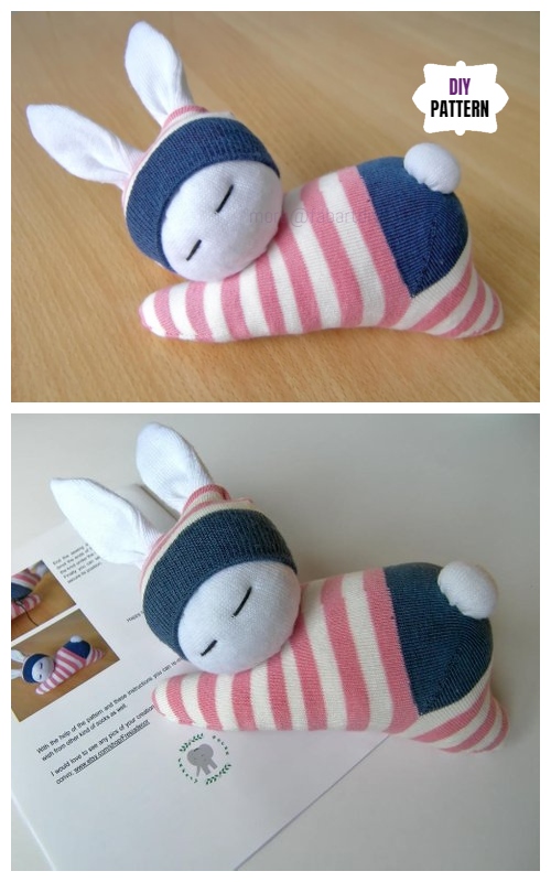 10+ Sew Sock Bunny DIY Tutorials Round Up - Baby Sock Bunny DIY Tutorial