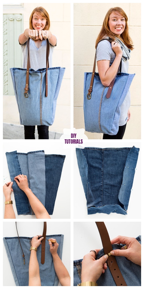 Home Made Bag of Recycled Jeans Stock Photo - Image of unique, fashion:  196450172