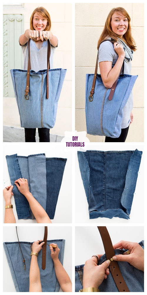 DIY Recycled Denim Weekender Bag Tutorial