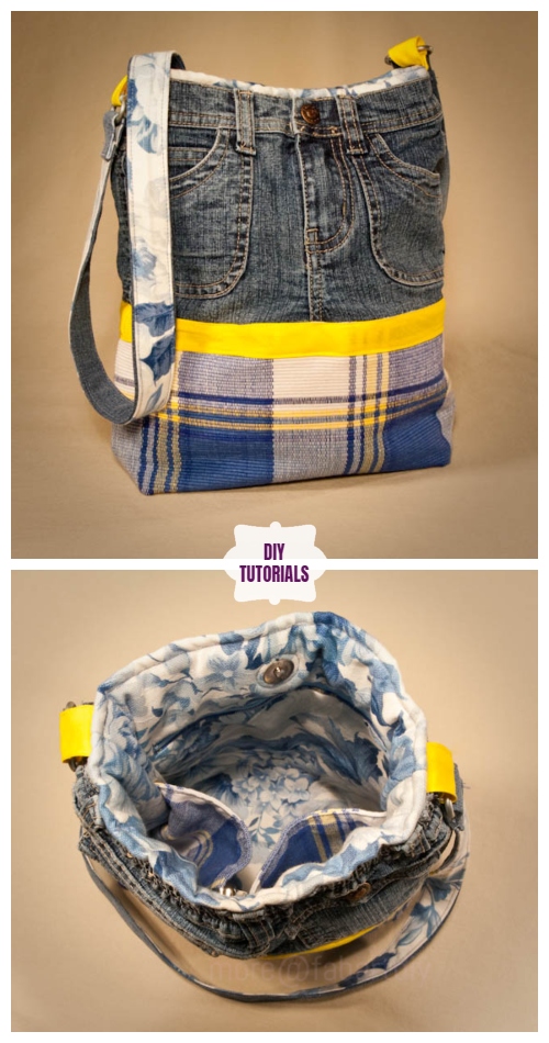 DIY Recycled Plaid & Jean Purse Tutorial