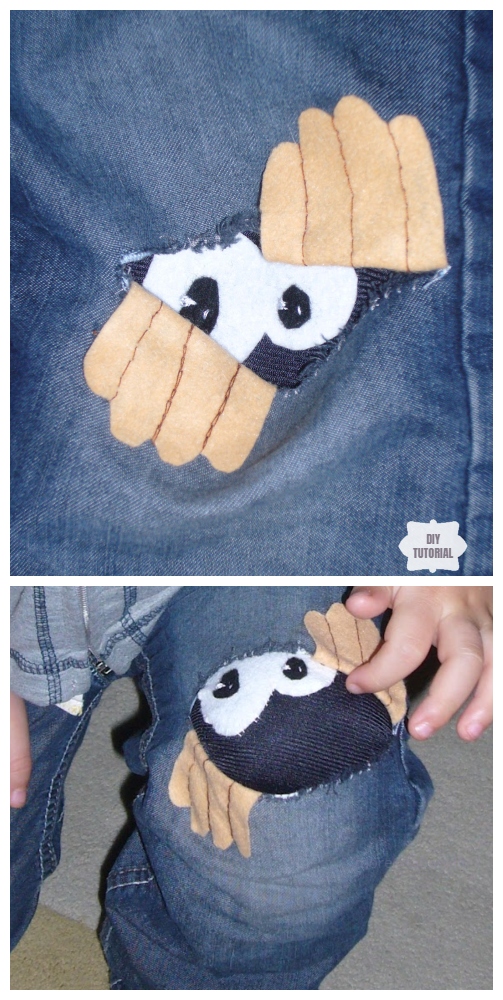 Fun DIY Jean Hole Patches in Cutest Ways - Curious Little Person Jean Holes Patch Repair 