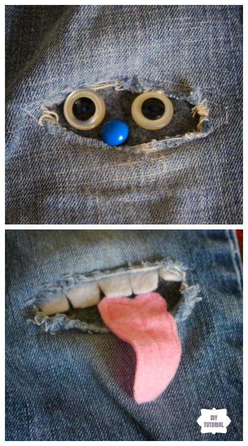 Fun DIY Jean Hole Patches in Cutest Ways - Patch Jean Holes in Nanabread Way DIY Tutorial