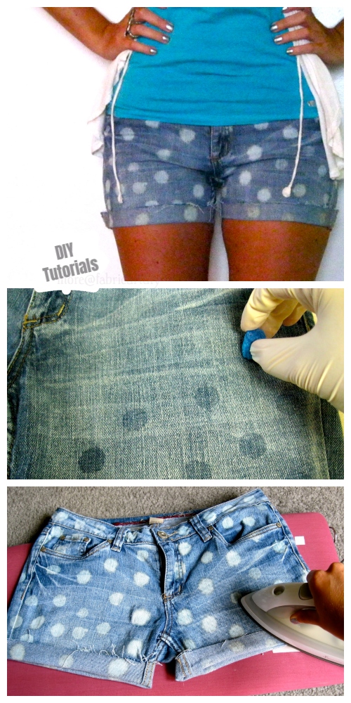 Refashion Hack- Turn Worn Jeans into DIY Cut Off Jean Shorts Tutorials - ﻿﻿Upcycle Old Jeans into New Shorts DIY Tutorial