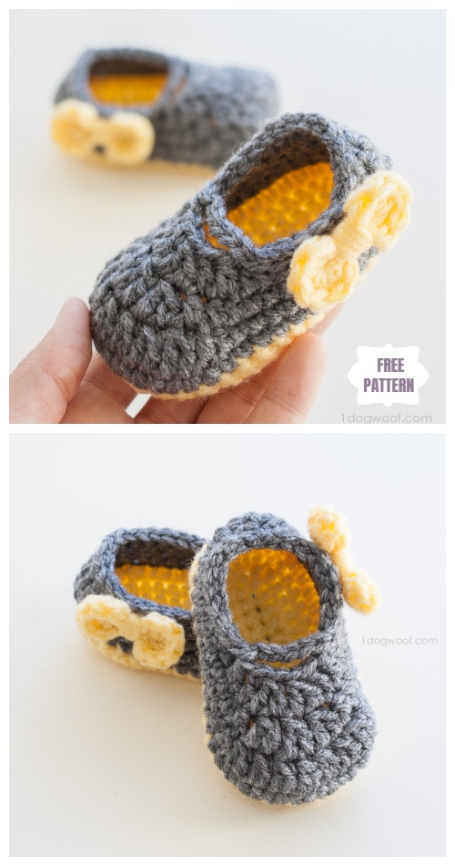 Crochet Mary Jane Baby Booties Free Crochet Patterns - ﻿Piper Jane Baby Shoes Free Crochet Pattern