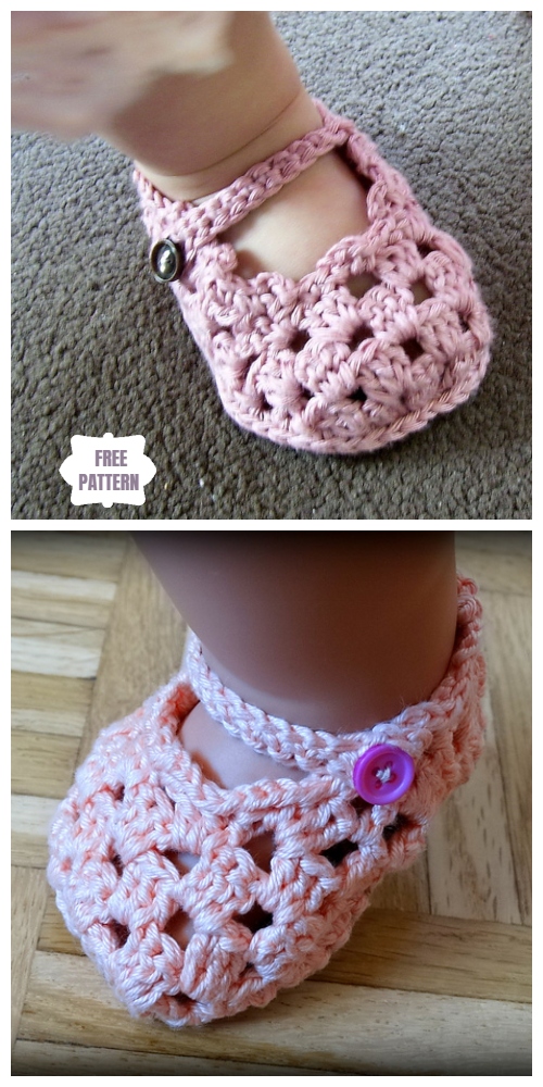 Crochet Mary Jane Baby Booties Free Crochet Patterns -﻿Sole Lovely Mary Janes Free Crochet Pattern