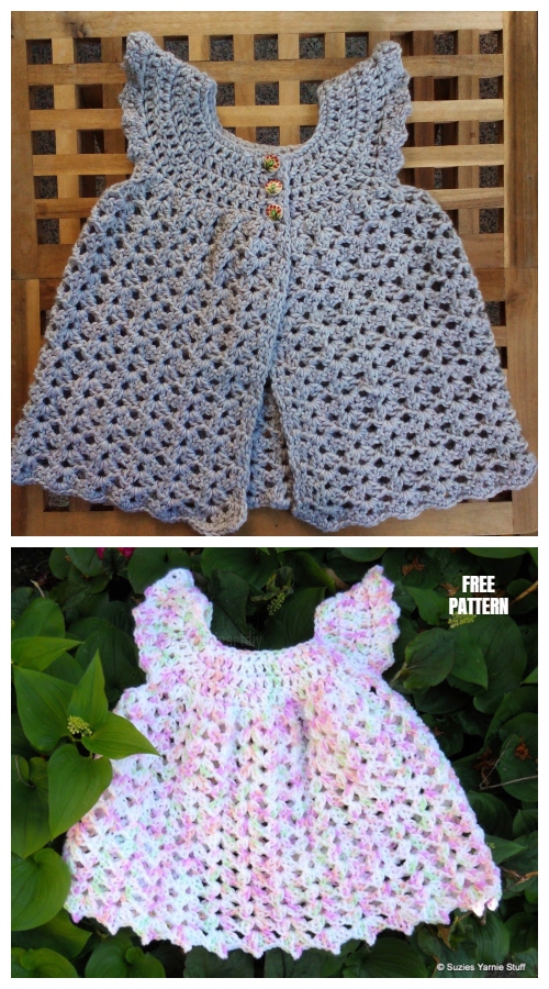 Angel Wings Baby Pinafore Dress Free Crochet Patterns