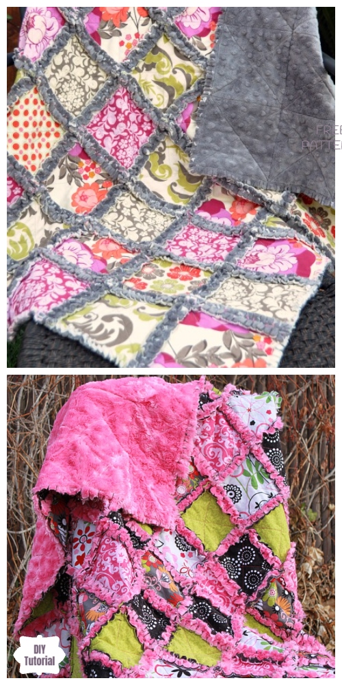 DIY Milky Rag Quilt Blanket Tutorials