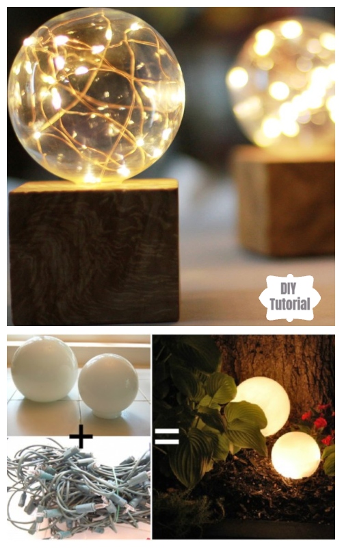 20+ DIY Stunning Outdoor Lighting Ideas for Summer Night - Glowing Outdoor Orbs with String Light DIY Tutorial