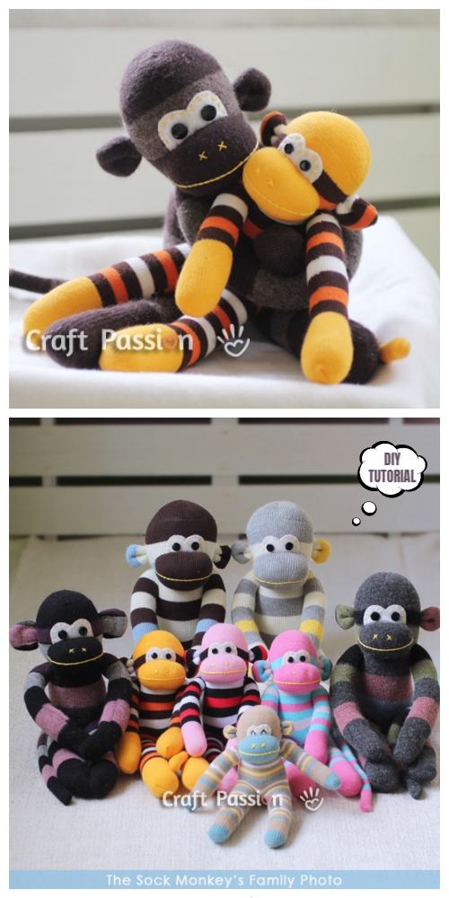 20 Adorable Sock Toys DIY Tutorials You Will Love to Make - DIY ﻿Sock Monkey Tutorial