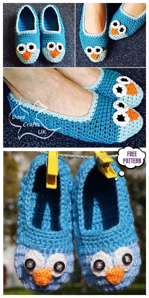 Crochet Adult Owl Slippers Free Crochet Patterns