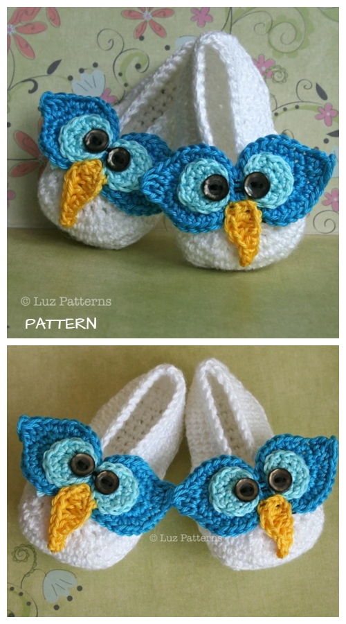 Crochet Mary Jane Baby Owl Booties Slippers Crochet Patterns