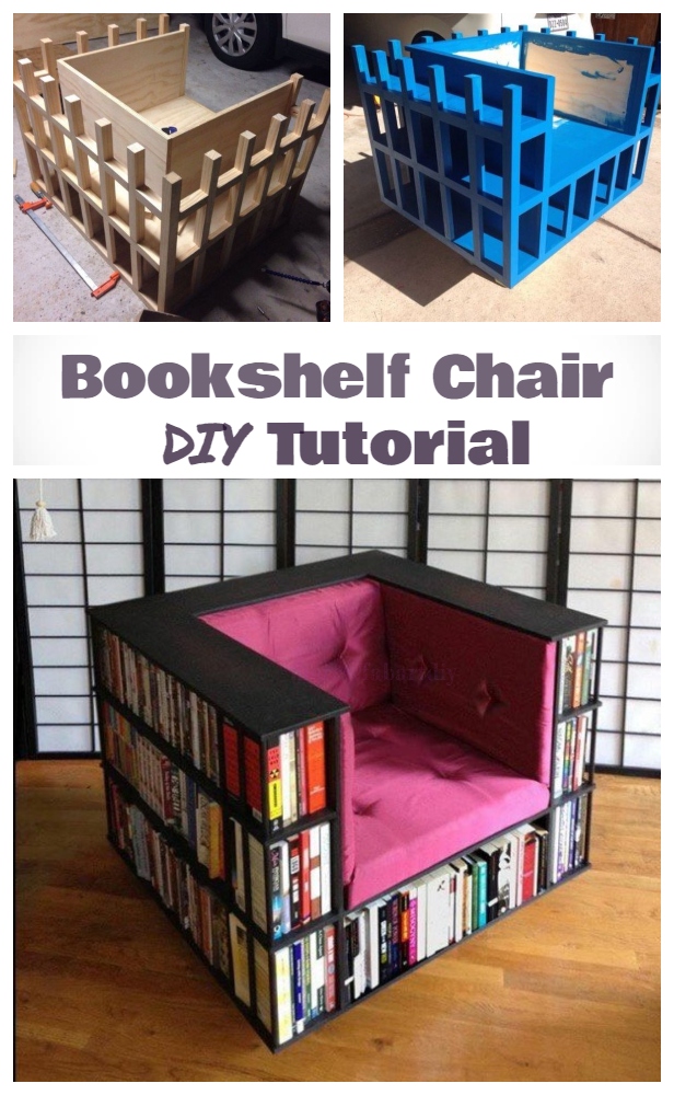 DIY Bookshelf Chair Tutorial for Book Worms