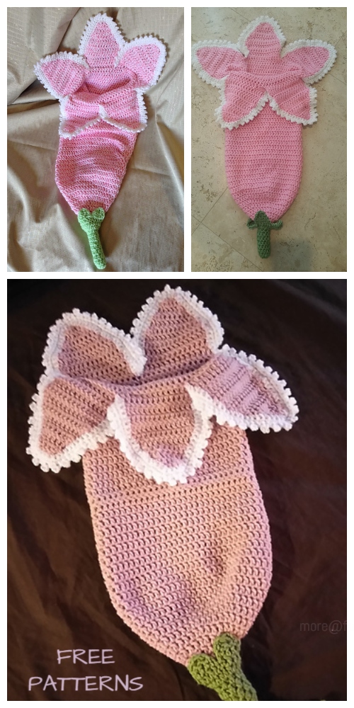 Crochet Spring Flower Newborn Cocoon Free Crochet Pattern