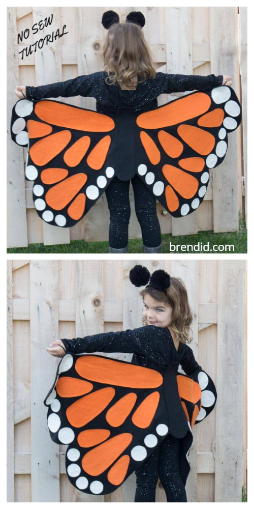 20+ DIY Halloween Costume Tutorials for All Ages -DIY No Sew Butterfly Costume Tutorials