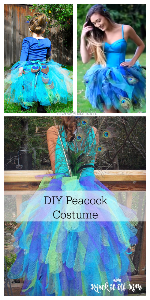 20+ DIY Halloween Costume Tutorials for All Ages - DIY Peacock Costume Tutorials