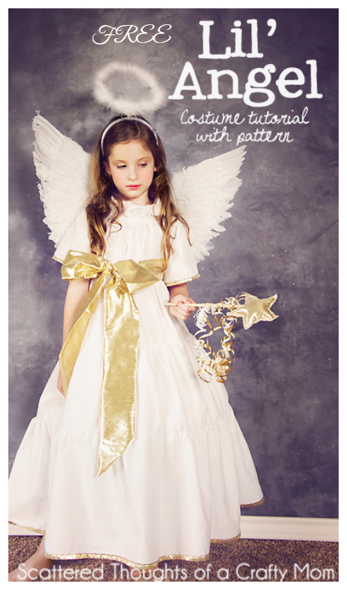 20+ DIY Halloween Costume Tutorials for All Ages - DIY Angel Costume Free Sewing Pattern&Tutorials