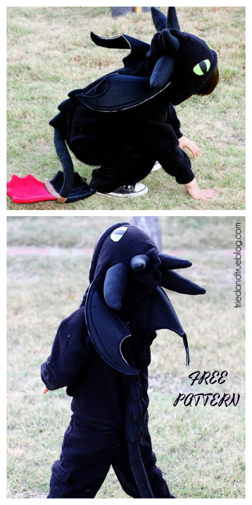 20+ DIY Halloween Costume Tutorials for All Ages -DIY Sweatsuit Dragon Costume Tutorials