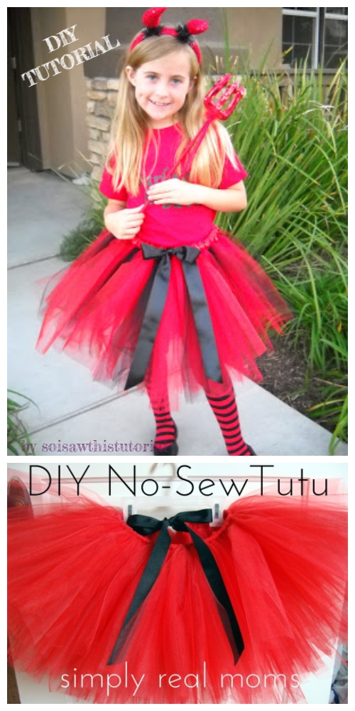 DIY No Sew Tutu Skirt Ideas & Tutorials - Darling Devil Tutu skirt DIY Tutorial